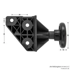 Hörmann EcoStar Rollenhalter Mit Laufrolle, Links 13 Hörmann EcoStar Rollenhalter Mit Laufrolle, Links -Heimwerkzeuge 1084201 hoermann ecostar rollenhalter mit laufrolle links bemassung