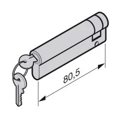 Hörmann Profil-Halbzylinder, 70,5 + 10 Mm, Schließhebel Links, TS 42 -Heimwerkzeuge 3021076 hoermann profil halbzylinder 705 10 mm skizze