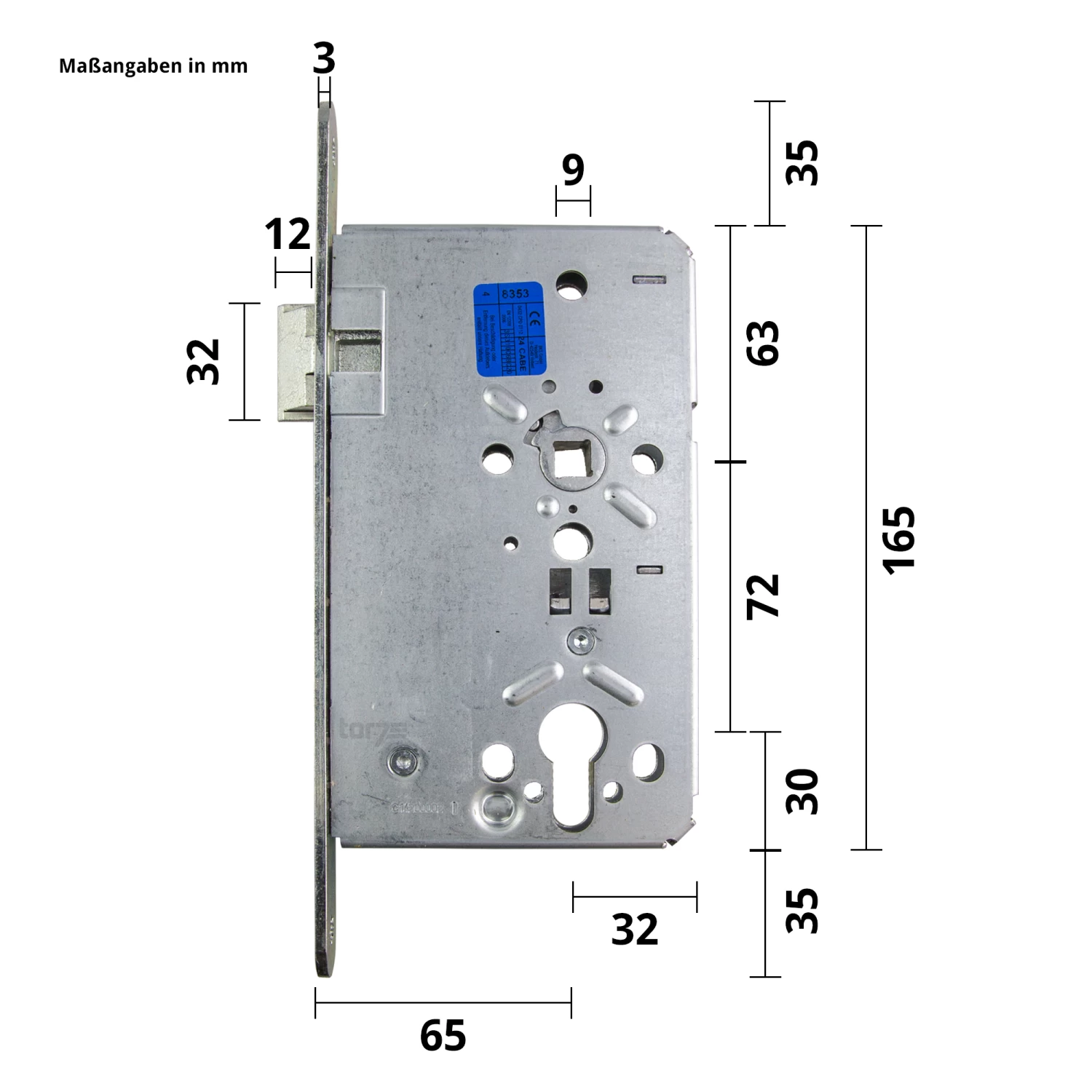 Hörmann Einsteck Rohrprofilschloss 1306 Für Nebentüren, PZ, Links 4 Hörmann Einsteck Rohrprofilschloss 1306 Für Nebentüren, PZ, Links – Bild 2
