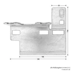 Hörmann Knotenblech, Beschlag L, Ausführung Links, Baureihe 30 -Heimwerkzeuge 3044999 hoermann knotenblech beschlag l ausfuehrung links baureihe 30 masse bild 1