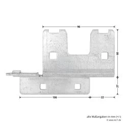 Hörmann Knotenblech, Beschlag L, Ausführung Links, Baureihe 30 -Heimwerkzeuge 3044999 hoermann knotenblech beschlag l ausfuehrung links baureihe 30 masse bild 2