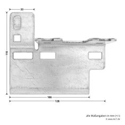Hörmann Knotenblech, Beschlag L, Ausführung Rechts, Baureihe 30 -Heimwerkzeuge 3045000 hoermann knotenblech beschlag l ausfuehrung rechts baureihe 30 masse bild 1