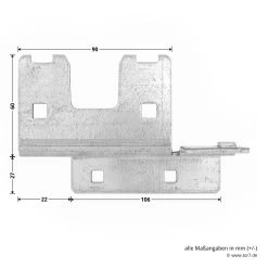 Hörmann Knotenblech, Beschlag L, Ausführung Rechts, Baureihe 30 -Heimwerkzeuge 3045000 hoermann knotenblech beschlag l ausfuehrung rechts baureihe 30 masse bild 2