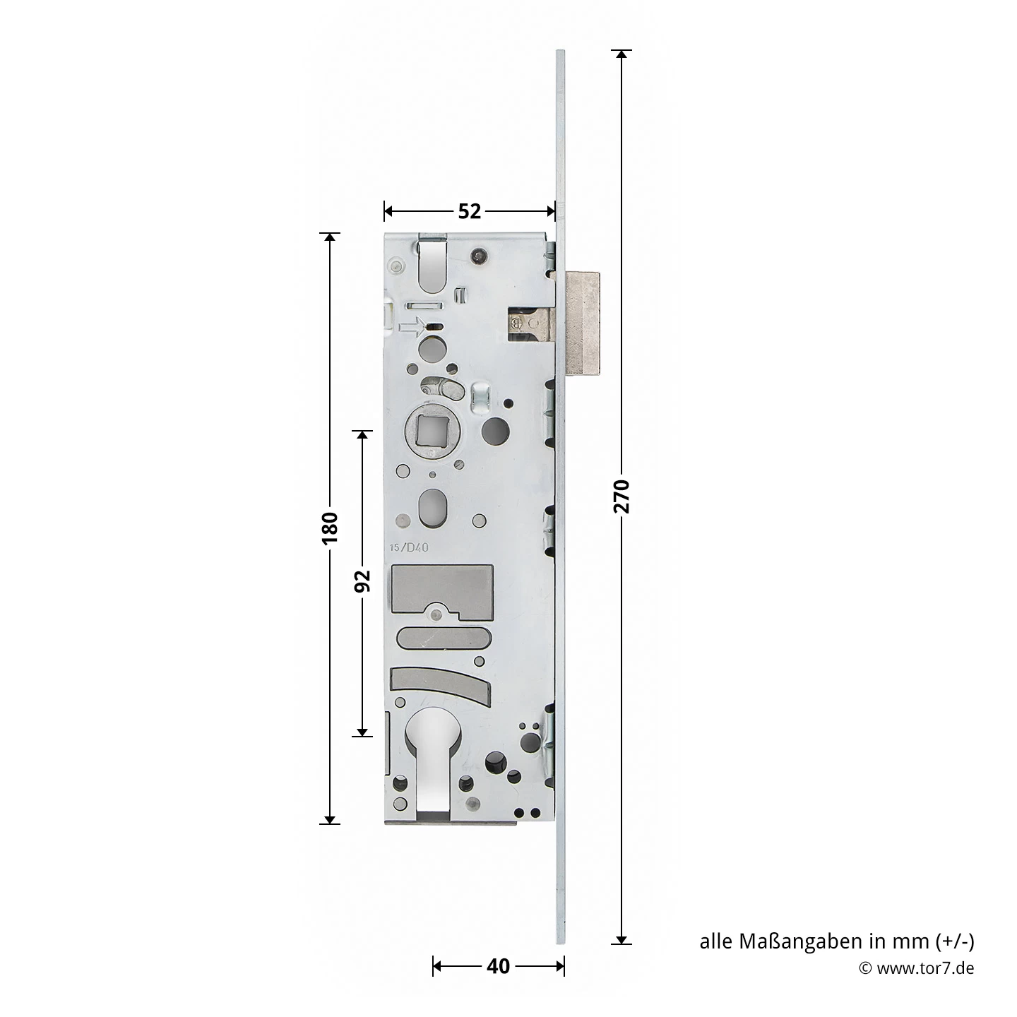 Hörmann Einsteck-Rohrprofilschloss 1314, BKS, PZ 6 Hörmann Einsteck-Rohrprofilschloss 1314, BKS, PZ – Bild 4