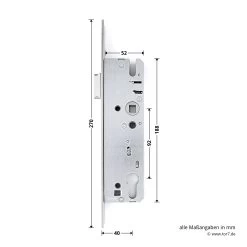 Hörmann Einsteck-Rohrprofilschloss KFV Für Schlupf-und Nebentüren, PZ -Heimwerkzeuge 3095108 hoermann einsteck rohrprofilschloss 1314 fuer schlupf und nebenturen pz breite laenge