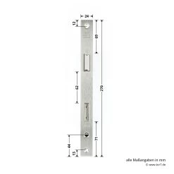 Hörmann Einsteck-Rohrprofilschloss KFV Für Schlupf-und Nebentüren, PZ -Heimwerkzeuge 3095108 hoermann einsteck rohrprofilschloss 1314 fuer schlupf und nebenturen pz stulp breite laenge
