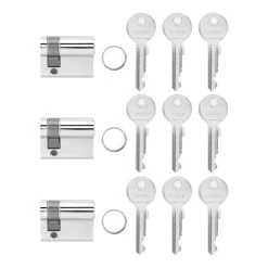 Hörmann Profilhalbzylinder, Gleichschließend, 3 Stück -Heimwerkzeuge 436121 hoermann gleichschliessende profilhalbzylinder 3stueck lieferumfang