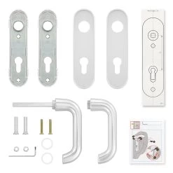 Hörmann Drückergarnitur D110 Kurzschild PZ, Alu -Heimwerkzeuge 449910 hoermann drueckergarnitur mit kurzschild pz gelocht alu lieferumfang