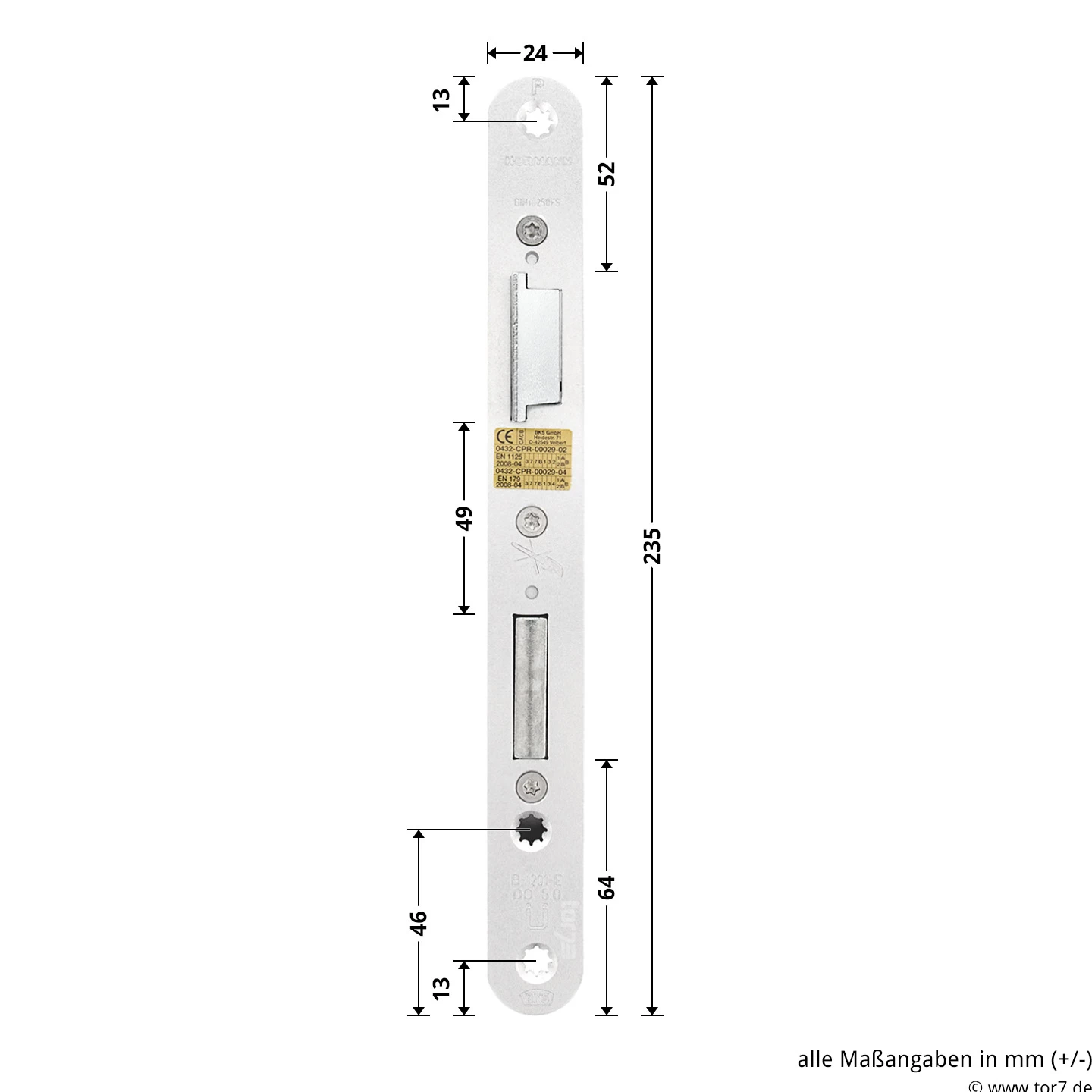 Hörmann Panikschloss 1201 PZ Für Stahltüren, Links 6 Hörmann Panikschloss 1201 PZ Für Stahltüren, Links – Bild 4