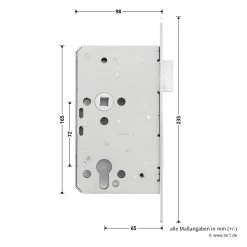 Hörmann Panikschloss 1201 PZ Für Stahltüren, Links 8 Hörmann Panikschloss 1201 PZ Für Stahltüren, Links -Heimwerkzeuge 478749 hoermann panikschloss 1201 pz dornmass 65 funktion e li masse seite