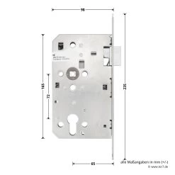 Hörmann Panikschloss ECO 112, Funktion D, Auswärts -Heimwerkzeuge 478765 hoermann panikschloss eco 112 funktion d auswaerts links masse seite