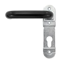 Hörmann FS Drückergarnitur D110 Kurzschild PZ, Schwarz -Heimwerkzeuge 498165 hoermann fs drueckergarnitur d 110 kurzschild pz gleitlager polyamid schwarz links bild 2