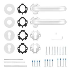 Hörmann FS Drückergarnitur D110 Rosette PZ, Alu -Heimwerkzeuge 535346 hoermann fs drueckergarnitur d110 pz rosette alu f1 gleitlager lieferumfang