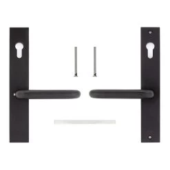 Hörmann Aluminium-Drückergarnitur, Schloss Einliegend, PZ 60/60 Mm -Heimwerkzeuge 770299 hoermann aluminium drueckergarnitur schloss einliegend pz 60 60 mm lieferumfang