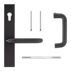 Hörmann Aluminium-Drückergarnitur, Schloss Aufliegend, PZ 60/60 Mm -Heimwerkzeuge 770440 hoermann aluminium drueckergarnitur schloss aufliegend pz 60 60 mm lieferumfang