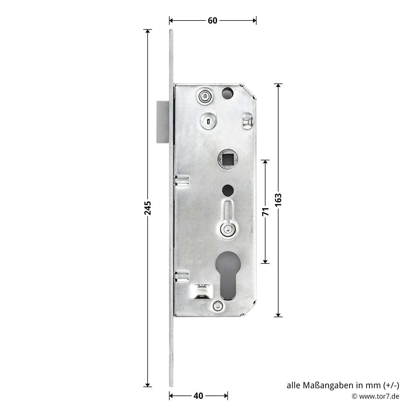 Hörmann Schlupftür-Schloss DF80/95/98, PZ, DIN Rechts 4 Hörmann Schlupftür-Schloss DF80/95/98, PZ, DIN Rechts – Bild 2