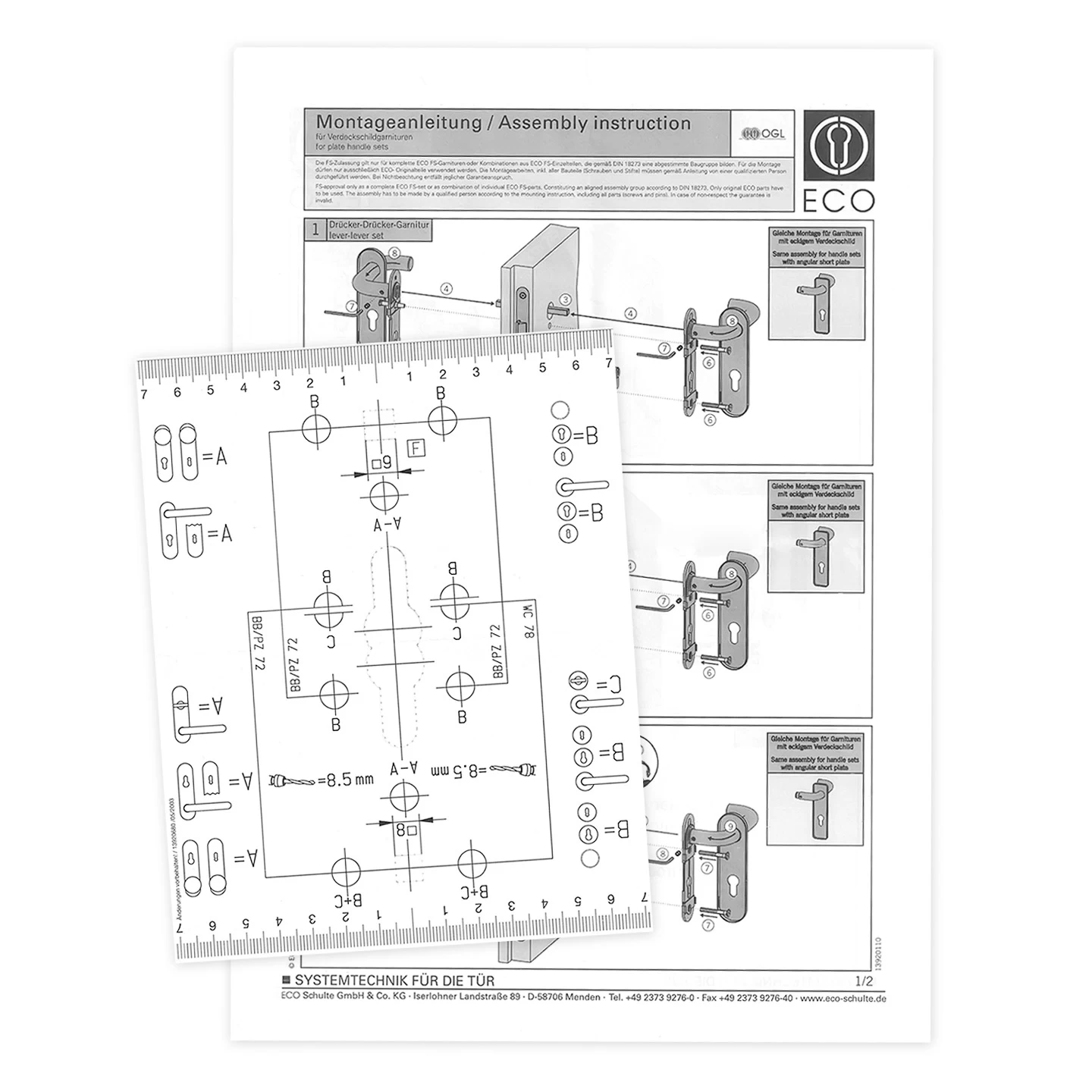 Steinau FS VDS Drückergarnitur, Typ 510, Edelstahl Matt 9 Steinau FS VDS Drückergarnitur, Typ 510, Edelstahl Matt – Bild 7