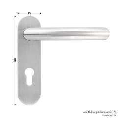 Steinau FS ES1-K Sicherheitsbeschlag, Typ D 510, Edelstahl Matt -Heimwerkzeuge ste810113 steinau fs es1 k sicherheitsbeschlag typ d 510 edelstahl matt masse griff