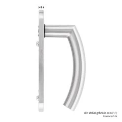 Steinau FS ES1-K Sicherheitsbeschlag, Typ D 510, Edelstahl Matt -Heimwerkzeuge ste810113 steinau fs es1 k sicherheitsbeschlag typ d 510 edelstahl matt masse griff seite