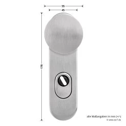 Steinau FS ES1-K Sicherheitsbeschlag, Typ D 510, Edelstahl Matt -Heimwerkzeuge ste810113 steinau fs es1 k sicherheitsbeschlag typ d 510 edelstahl matt masse knauf